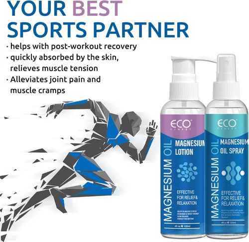 Miniatura 3 de Dúo de aceite de magnesio puro en aerosol y loción, cloruro de magnesio tópico para pies, piel y cuerpo, fácil de absorber y usar para mujeres