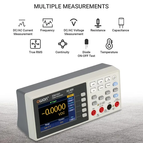 Miniatura 5 de OWON XDM1041 USB/RS232 Multímetro digital 55000 cuentas de alta precisión Medidor universal de temperatura de escritorio multímetros con pantalla