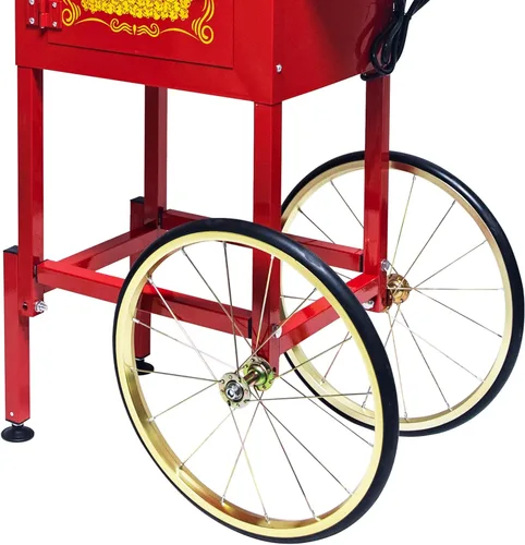 Miniatura 8 de Carro de máquina de palomitas de maíz, máquina de palomitas de maíz con ruedas, máquina de palomitas de maíz estilo cine, máquina para hacer Rojo