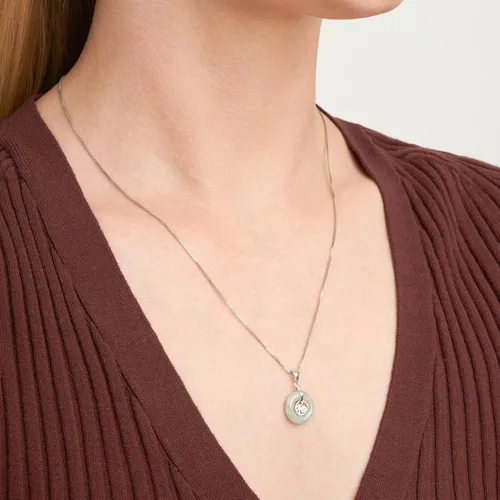 Miniatura 2 de MORGAN & PAIGE . Collares de plata de ley 925 bañados en rodio de jade genuino para mujer, collar de plata esterlina delicado y ligero de jade verde