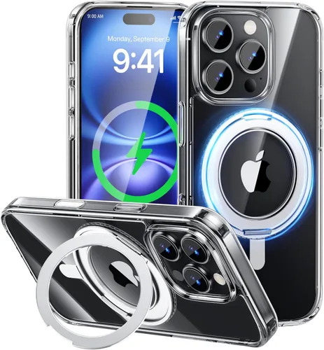 Miniatura 18 de MAGIC JOHN Soporte Magnético Invisible Giratorio 360° para Funda de iPhone 17 Pro [Botón de Control de Cámara] [Compatible con MagSafe] 16 FT Negro