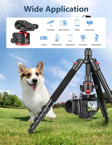 Miniatura 3 de Trípode profesional de 78 pulgadas para cámara Victiv, trípode monópode de aluminio para cámara DSLR, telescopio terrestre, telescopio, binoculares
