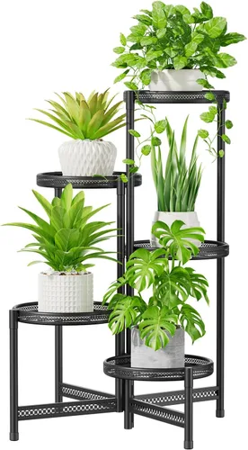 Miniatura 10 de iDavosic.ly Soporte grande para plantas de 6 niveles para interiores, 10 pulgadas de ancho de metal de esquina alta para múltiples plantas, estante
