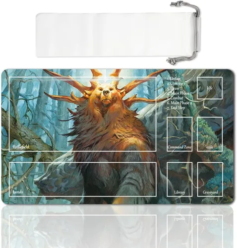 Miniatura 20 de Juego de mesa MTG Playmat Games Tamaño 60X35 cm CCG Compatible para TCG RPG CCG Play Mats (Ajani Steadfast-Zone)