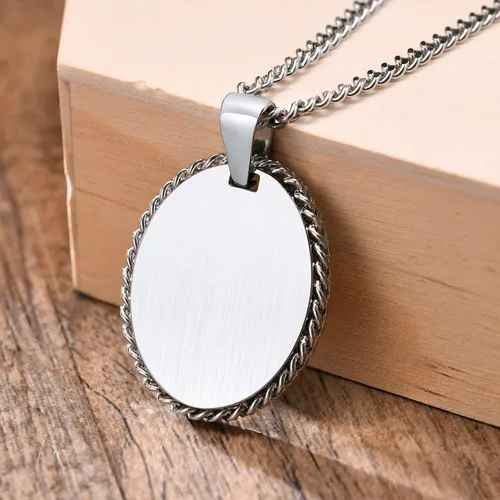 Miniatura 41 de VNOX Collar con colgante personalizado de acero inoxidable con grabado personalizado para identificación de alerta médica de emergencia para hombres