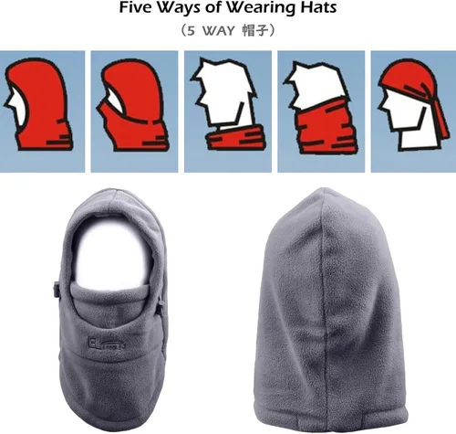 Miniatura 5 de TRIWONDER Sombreros de invierno para niños, pasamontañas, máscara de esquí para niños y niñas, resistente al viento, ajustable, para clima frío