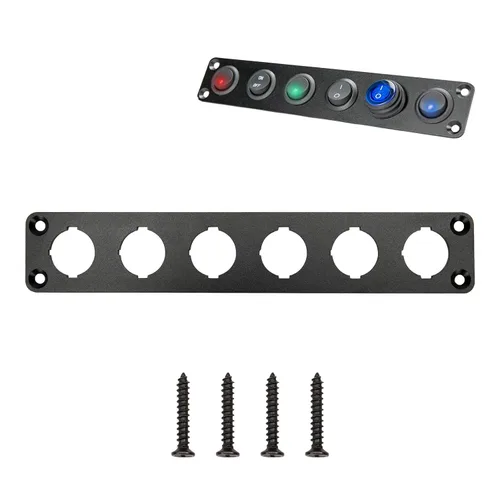 Miniatura 9 de Panel de interruptores, redondo de 12 voltios, panel de interruptores marinos de aluminio, impermeable, panel de interruptor basculante