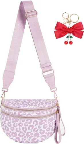 Miniatura 12 de Bum Bag Crossbody Bag para mujer Amplias bolsas Riñoneras cruzadas de nailon Monedero con cinturón para viajar y correr, regalos de moda