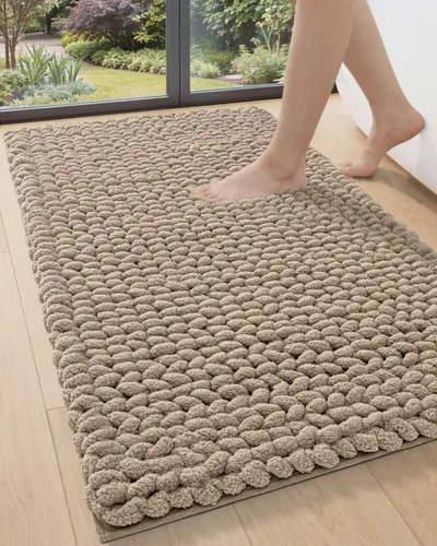 Miniatura 19 de DEXI Alfombrillas de baño para el baño 16x24, alfombra de baño antideslizante lavable, alfombrilla de baño de chenilla gruesa y suave absorbente