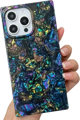 Miniatura 46 de Funda compatible con iPhone 14 Pro con borde rectangular, bonita funda protectora de lujo con pintura al óleo y flores para mujeres y niñas, funda