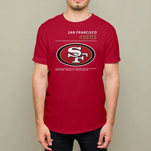 Miniatura 7 de Hybrid Sports NFL - Team Logo and Stats - Adult Unisex Short Sleeve Fan T-Shirt for Men and Women - Officially Licensed rojo