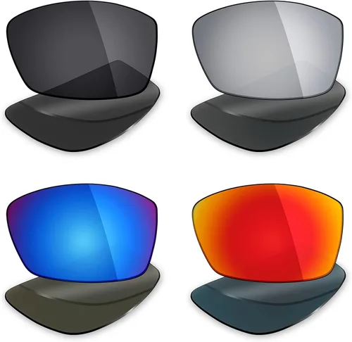 Mryok 4 pares de lentes de repuesto polarizadas para gafas de sol Costa Del Mar Corbina Stealth negrorojo fuegoazul hieloplata titanio