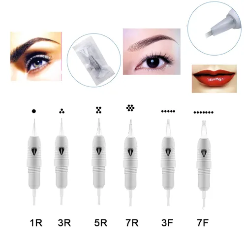 Miniatura 3 de 50 agujas de cartucho de microblading para dispositivo encantador, máquina de maquillaje permanente, bolígrafo Charme Princess Tattoo Machine
