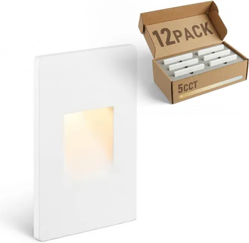 Miniatura 15 de LEONLITE Paquete de 12 luces LED 5CCT de 120 V, 3.5 W, 5 % 100 %, regulables, para interiores y exteriores, ubicación húmeda, CRI90, ETL, aluminio