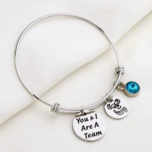 Miniatura 2 de KUIYAI Sulley and Mike Inspired You and I are A Team Bracelet with Monster Charm Fan Movie Team Gift Best Friend Metal