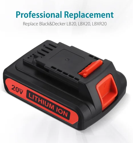 Miniatura 5 de LBXR20 20V 4.0Ah Reemplazo para batería de litio Black and Decker 20V Max LB20 LBX20 LBXR20-OPE LBXR2020-OPE LBXR20B-2 LST220 LST300 20-Volt Max