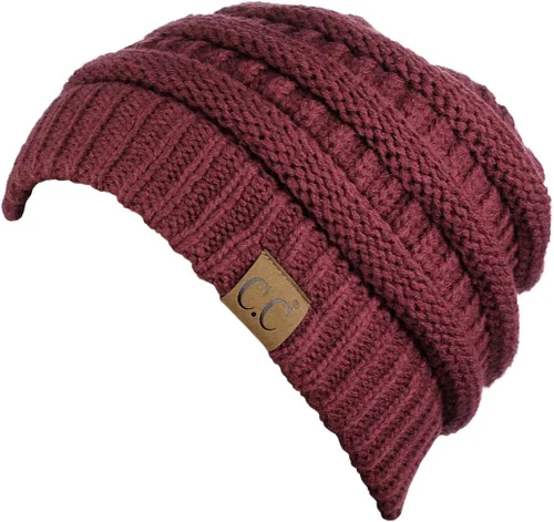 Miniatura 306 de C.C Trendy Warm Chunky Soft Stretch Cable Knit Beanie