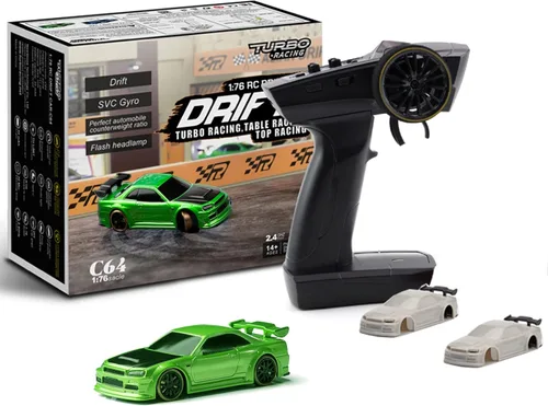 Miniatura 9 de FLYCOLOR Turbo Racing 1:76 C82 RC Truck Car Full Proporciontional RC Mini Sports Car Control remoto para adultos Regalo (negro)