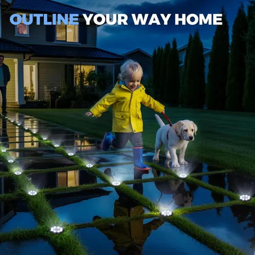 Miniatura 7 de SOLPEX Mini Luces Solares de Suelo, Juego de 12 Luces Solares para Exterior Impermeables, Iluminación de Paisaje para Camino de Jardín, Entrada