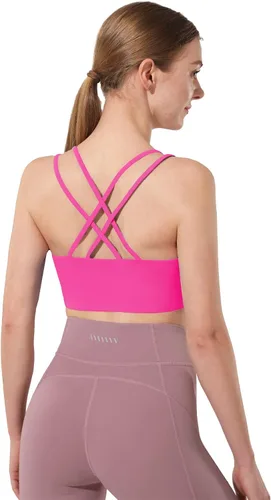 Miniatura 6 de Attifall Sujetadores deportivos de bajo impacto con copas BC para mujer, espalda cruzada, para yoga, correr, entrenamiento, tops cortos