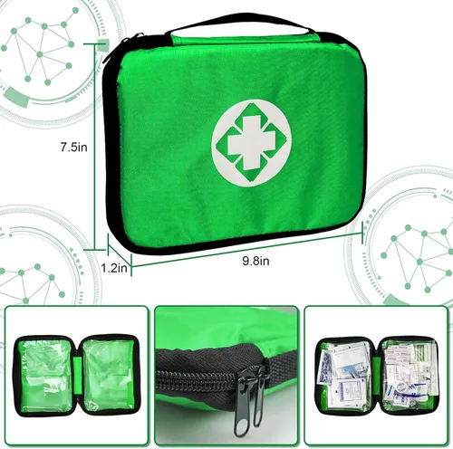 Miniatura 7 de Kit de primeros auxilios para casa y negocios - Kit de emergencia para camping y automóvil - 300 piezas de suministros de repuesto esenciales