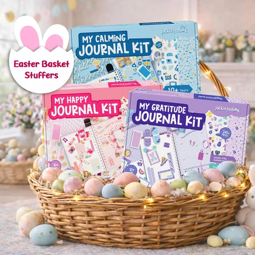 Miniatura 3 de jackinthebox Kit de diario calmante para niñas de 8 a 12 años, 242 piezas, juego de diario de recortes para adolescentes y adolescentes, 10 Azul