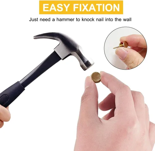 Miniatura 3 de FUZANWJ Colgadores de doble cabeza para cuadros (20lbs-50 piezas), clavos para colgar cuadros, chinchetas, clavos para cuadros, clavos de pared