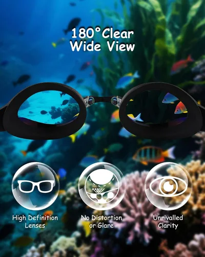Miniatura 4 de Gafas de natación para niños, antivaho y protección UV con gorro de natación para niños de 3 a 15 años