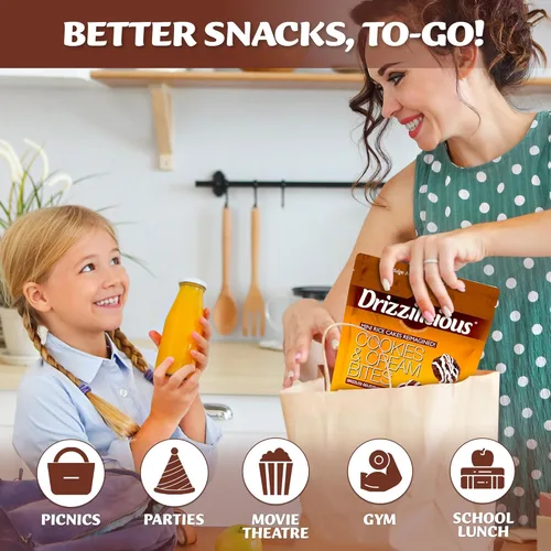 Miniatura 6 de Drizzilicious Mini tortas de arroz sabor galletas y crema – Crujientes de arroz, aperitivo saludable para adultos y niños, pasteles de arroz