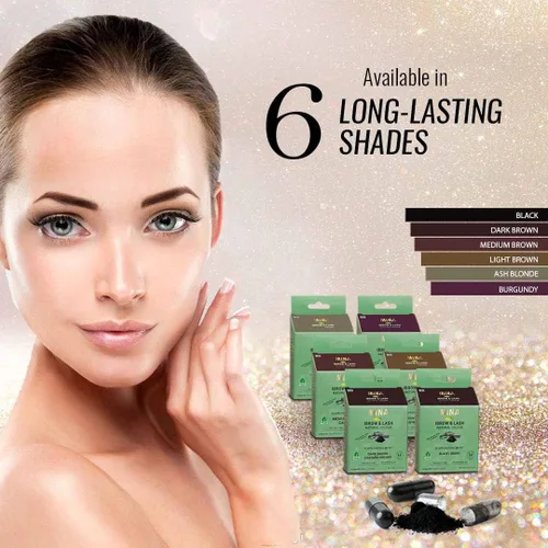 Miniatura 6 de Mina - Kit de tinte para cejas y pestañas rubio ceniza Kit de coloración natural y tinte de cejas en polvo en cápsulas, agua y manchas Tinte