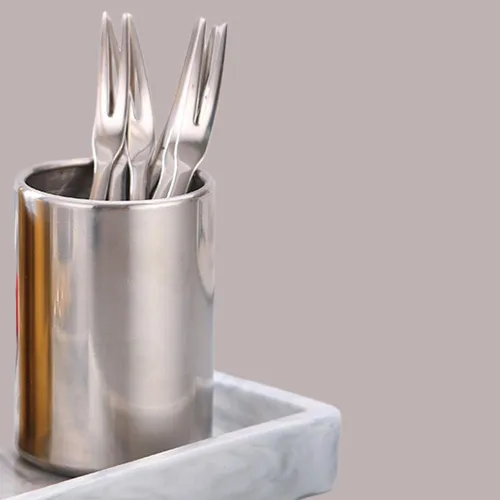 Miniatura 5 de Soporte para utensilios de cocina de acero inoxidable, organizador de utensilios de cocina, organizador de encimera, pequeño soporte para utensilios