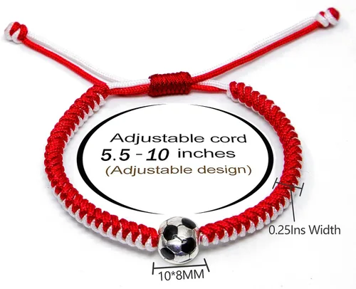 Miniatura 28 de MANYC - Pulseras de fútbol para hombres, mujeres y niños, accesorios elegantes para fanáticos del fútbol, regalos de espíritu de equipo para niños