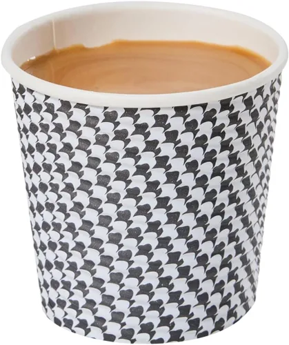 Tazas de café desechables de 4 onzas, 25 tazas calientes de pared en espiral para café, tapas se venden por separado, borde enrollado, tazas de café