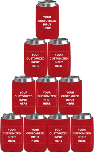 Miniatura 15 de Enfriadores de cerveza personalizados con manga de lata, 20 unidades, enfriador de latas personalizado con logotipo de foto para bodas, pesca, Negro