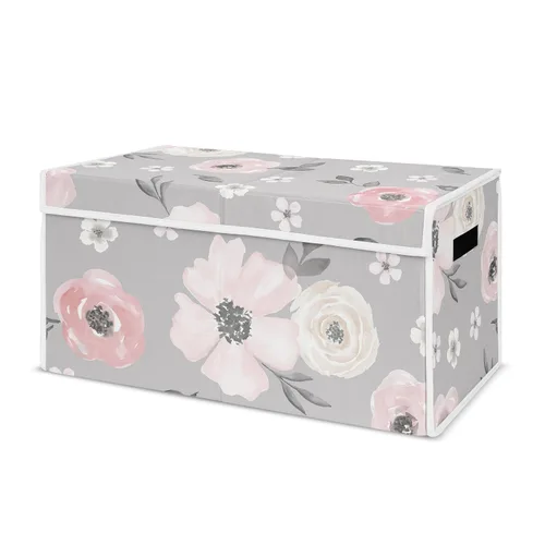 Miniatura 11 de Sweet Jojo Designs Caja de almacenamiento plegable de juguetes con tapa para habitación de bebé, habitación de niños, marfil, bohemio, vintage