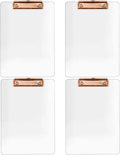 Miniatura 9 de JIARI Paquete de 4 portapapeles de acrílico transparente para oficina, tamaño A4, 8.6 x 12.2 pulgadas (negro, 4 unidades)