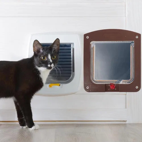 Miniatura 5 de Heavy Duty Locking Cat Door for Interior Doors Two-Way Pet Access Flap with Safety Lock Abs Construction for Cats and Small Dogs Easy Installation