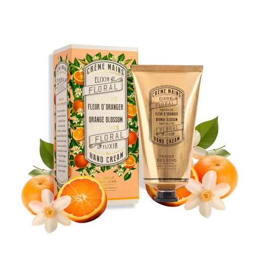 Panier des Sens Crema de manos de azahar con aceite de oliva, crema nutritiva de manos para manos secas y agrietadas, 97% ingredientes naturales,