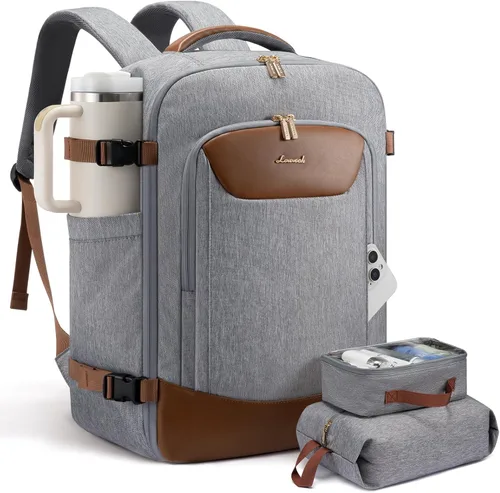 Miniatura 23 de LOVEVOOK Mochila de viaje de 40 L para mujeres y hombres, mochila grande de mano para aviones, bolsa de viaje para artículos personales de la TSA