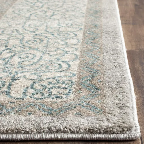 Miniatura 5 de SAFAVIEH Sofia Collection - Tapete para pasillo, 2.2 x 16 pies, gris claro y azul, diseño vintage oriental, envejecido, no desprende pelusa