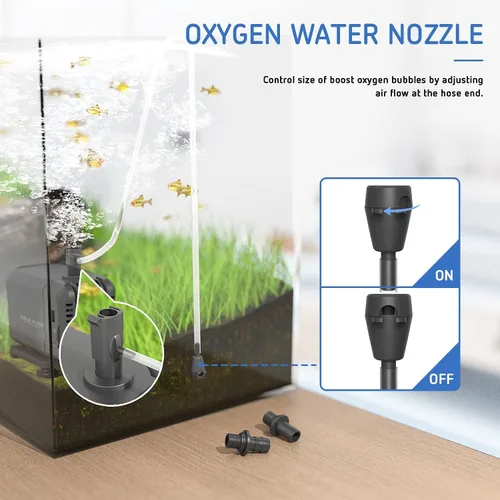 Miniatura 6 de Simple Deluxe 210GPH 8W Bomba de Mesa de Agua (800L/H), Bomba de Estanque con 2 Boquillas, Perfecta para Tanque de Peces, Estanque, Acuario