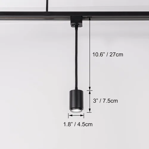 Miniatura 4 de Kiven Iluminación de riel tipo H, 1 luz moderna Halo Track accesorios de iluminación con cuello de cisne flexible de 360°, foco LED de aluminio