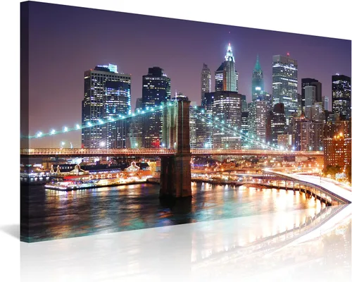 Miniatura 11 de NAN Wind Detroit Skyline - Lienzo decorativo para pared, paisaje urbano, escena nocturna, impresión artística de ciudad en blanco y negro sobre