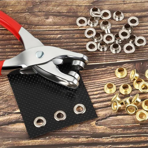 Miniatura 6 de Mudder Kit de Herramientas de Alicates para Ojales y Arandelas de 301 Piezas, Alicates Perforadores de Ojales y Arandelas para Tela y Cuero con 300
