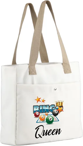 Miniatura 3 de MBMSO Bingo Queen Tote Bag - Bolso grande para amantes del bingo