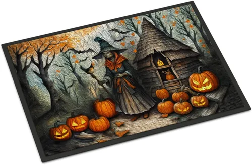 Miniatura 83 de Caroline's Treasures DAC2223MAT - Felpudo espeluznante de Halloween con gato negro de 18 x 27 pulgadas, tapete para puerta delantera
