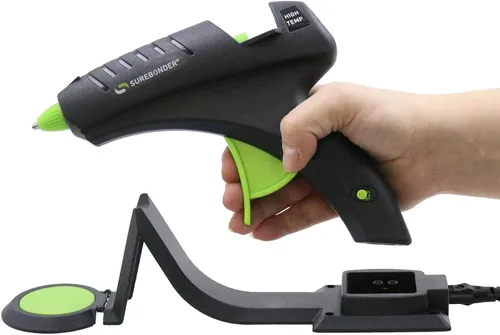 Miniatura 2 de Pistola de pegamento caliente sin cable Surebonder, alta temperatura, tamaño completo, 60W, 50% más potencia y barras de pegamento caliente Adtech