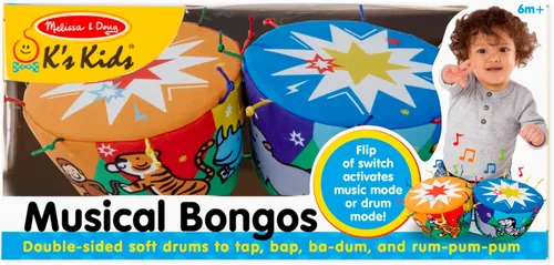 Miniatura 6 de Melissa & Doug K's Kids Bongo Drums - Instrumento musical suave, multicolor, 1 EA