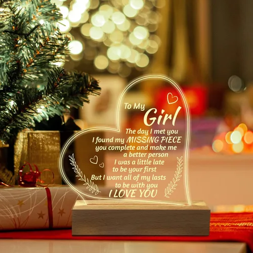 Miniatura 6 de Regalos románticos para novia, para mi novia, luz nocturna grabada, regalos "I Love You" para ella, lindos regalos de aniversario de cumpleaños