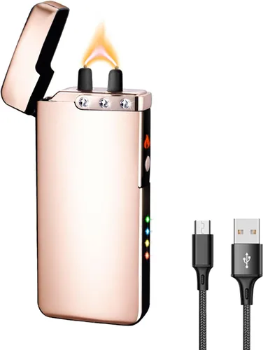 Miniatura 6 de Encendedor eléctrico de plasma, encendedor recargable por USB con indicador de batería LED, sin butano, encendedores a prueba de viento IdWD867eal